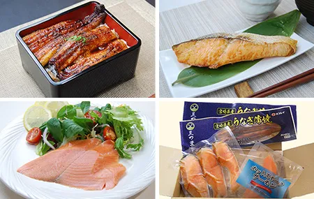 ノルウェー産サーモントラウト製品・国産うなぎ蒲焼セット